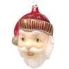 Santa Kopf rot 11,5cm Schatzhauser Glas und Weihnachtsschmuck
