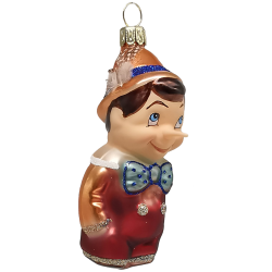 Pinocchio 10cm rot/orange Schatzhauser Glas und Weihnachtsschmuck