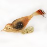 Goldschwanz, kleiner Vogel mit Naturfedern auf Clip - Lauschaer Glaskunst, Schatzhauser Weihnachtsschmuck