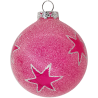 Weihnachtskugel Sterne Sand rosa Ø 8cm, halbtransparent - Schatzhauser Weihnachtschmuck