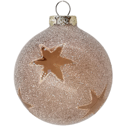 Weihnachtskugel Sterne Sand braun Ø 8cm, halbtransparent - Schatzhauser Weihnachtschmuck