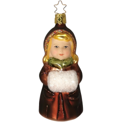 Kuschelig warm, Mädchenfigur 11,5cm  Inge-Glas® Christbaumschmuck