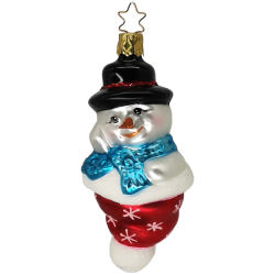 Verträumter Schneemann Weihnachtsmütze 11cm Inge-Glas® Weihnachtsschmuck