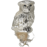 Eule silber auf Clip, Glasvogel 10,5cm Inge-Glas® Weihnachtsschmuck