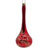 Tropfen Weihnachtskugel 15cm, rot glanz, Blütenbouquet - Schatzhauser Weihnachtsschmuck