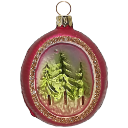 Waldidyll - Reh Ornament 6,5cm rot Schatzhauser Weihnachtsschmuck