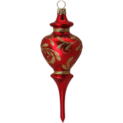 Romantik Ornament Rot matt Schatzhauser Thüringer Glas und Weihnachtsschmuck
