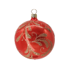 Weihnachtskugel Ø 6cm, orange opal, Blütenbouquet - Schatzhauser Weihnachtsschmuck