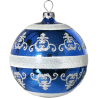 Weihnachtskugel Ø 8cm barock blau Schatzhauser Weihnachtsschmuck