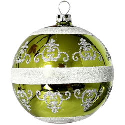 Weihnachtskugel Ø 8cm barock grün Schatzhauser Weihnachtsschmuck