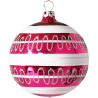 Weihnachtskugel Ø 8cm Welle pink Schatzhauser Glas und Weihnachtsschmuck