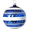 Weihnachtskugel Ø 8cm Welle Blau Schatzhauser  Glas und Weihnachtsschmuck