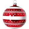 Weihnachtskugel Ø 8cm Welle rot Schatzhauser Glas und Weihnachtsschmuck