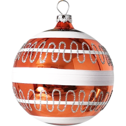 Weihnachtskugel Ø 8cm orange Welle Schatzhauser Glas und Weihnachtsschmuck