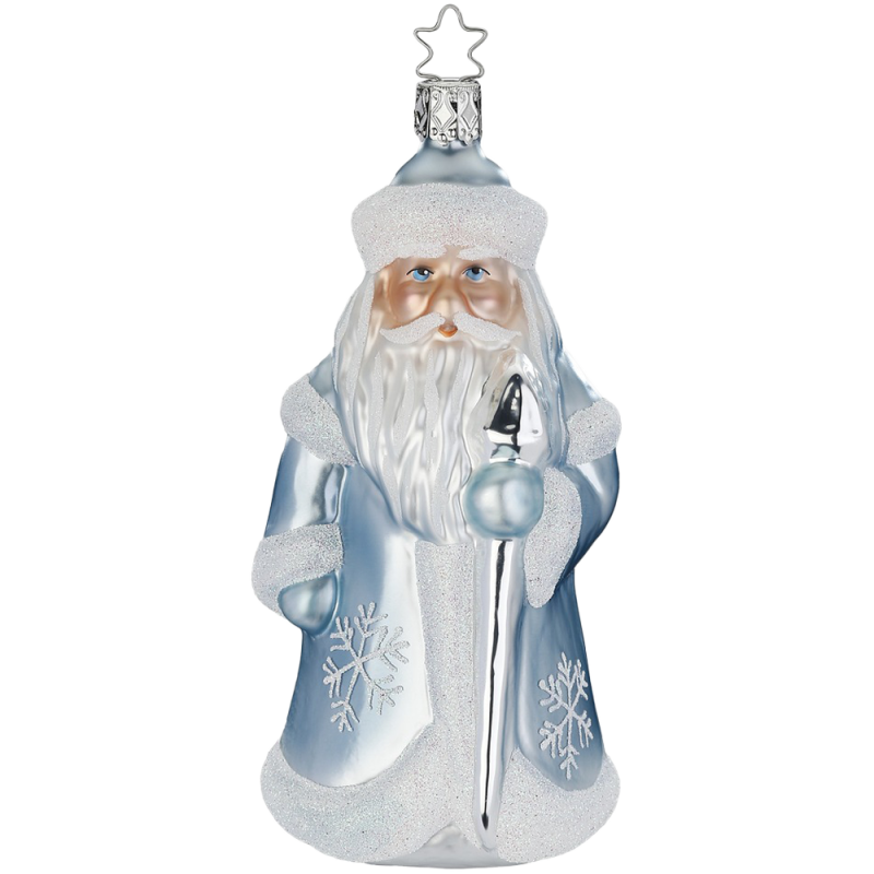 Väterchen Frost, frostblau 14,5cm Inge-Glas Weihnachtsschmuck