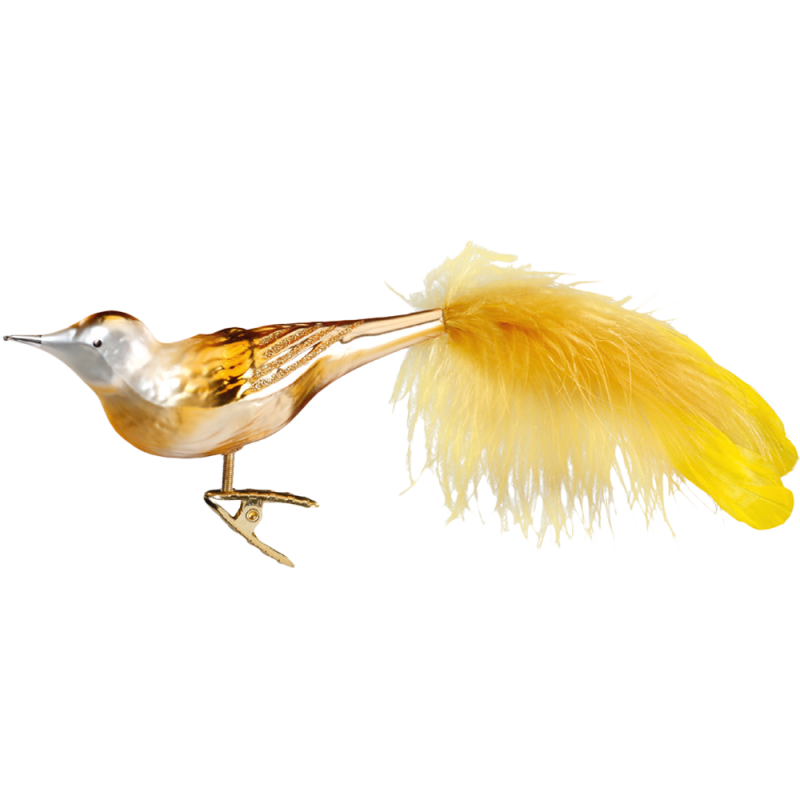 Golden Bird, Vogel, Glasvogel 11cm Inge-Glas® Weihnachtsschmuck