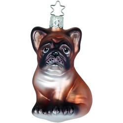 Französische Bulldogge, Hund 9,5cm - Inge-Glas Weihnachtsschmuck