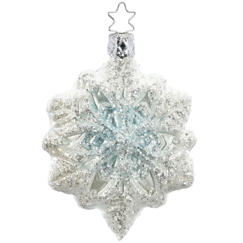 Schneeflocke, Schneekristall 9cm Inge-Glas Christbaumschmuck