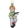 Junge mit Steckenpferd, Hopp, Hopp, Hopp 12cm Inge-Glas Weihnachtsschmuck