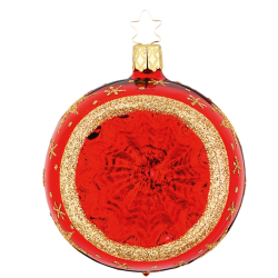 Reflexkugel Sternenhimmel, Weihnachtskugel Ø 8cm rot Inge-Glas® Christbaumschmuck