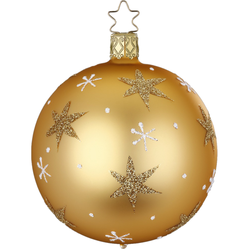 Christbaumkugel Sternenhimmel Inkagold matt Ø 8cm Inge-Glas Weihnachtsschmuck