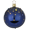 Weihnachtskugel Funkelndes Fest Ø 8cm Mitternachtsblau glänzend Inge-Glas Weihnachtsschmuck