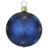 Christbaumkugel Sternenhimmel Mitternachtsblau matt Ø 8cm Inge-Glas Weihnachtsschmuck
