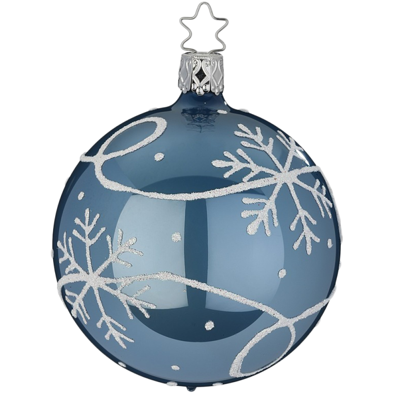 Christbaumkugel Winterzauber Himmelsblau Opal Ø 8cm Inge-Glas Weihnachtsschmuck