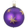 Weihnachtskugel Sternenband Ø 8cm Pflaumenlila matt Inge-Glas Weihnachtsschmuck