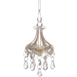 Perlen Glas Kronleuchter 15cm, Goldglimmer - Goodwill Glasschmuck