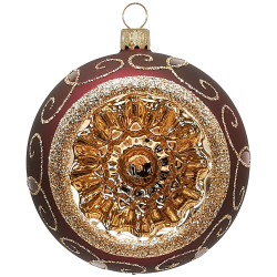 Reflexkugel stierblut matt / gold Ø 8cm Schatzhauser Thüringer Glas und Weihnachtsschmuck