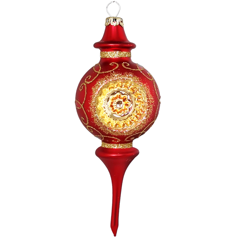 Romantik Ornament Reflex Rot matt Schatzhauser Thüringer Glas und Weihnachtsschmuck