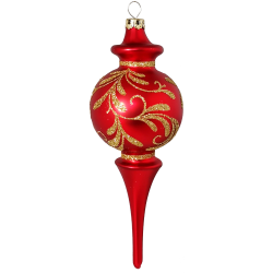 Romantik Kugel Ornament Rot matt Schatzhauser Thüringer Glas und Weihnachtsschmuck