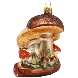 Pilz, Marone 8cm - Schatzhauser Glasschmuck, Weihnachtsschmuck