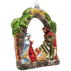 Geburt Jesu, Heilige Familie 12,5 x 10cm Weihnachtsschmuck Schatzhauser Weihnachtswelt
