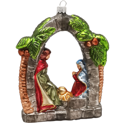 Geburt Jesu, Heilige Familie 12,5 x 10cm Weihnachtsschmuck Schatzhauser Weihnachtswelt