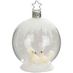 Tauben Paar Ø 8cm, Geschenk für Verliebte - Inge-Glas Weihnachtsschmuck