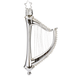 Harfe 11,5cm silbern Inge-Glas Nostalgie Weihnachtsschmuck