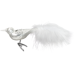 Silver Bird 11cm Vogel Inge-Glas® Manufaktur Weihnachtsschmuck