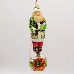 Weihnachtsmann Reflex-Ornament Ilexband 24cm Schatzhauser Weihnachtsschmuck