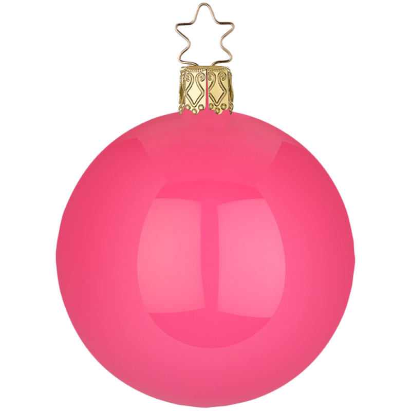 Christbaumkugeln pink emaille Ø 8cm - Inge-Glas Christbaumschmuck