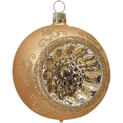 Reflexkugel gold matt Ø8cm Schatzhauser Thüringer Glas und Weihnachtsschmuck