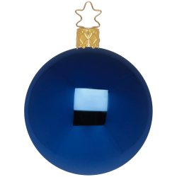 Christbaumkugeln Anderswelt Ø12cm Mitternacht Blau glänzend Inge Glas® Schmuck Christbaumschmuck