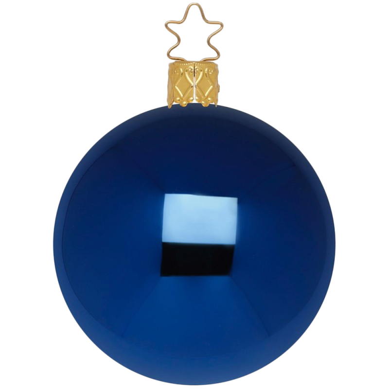 Christbaumkugeln Anderswelt Ø12cm Mitternacht Blau glänzend Inge Glas® Schmuck Christbaumschmuck