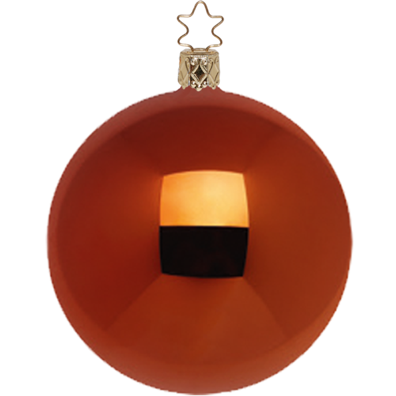 Christbaumkugeln Ø 10cm haselnuss braun glänzend Inge Glas® Schmuck Christbaumschmuck