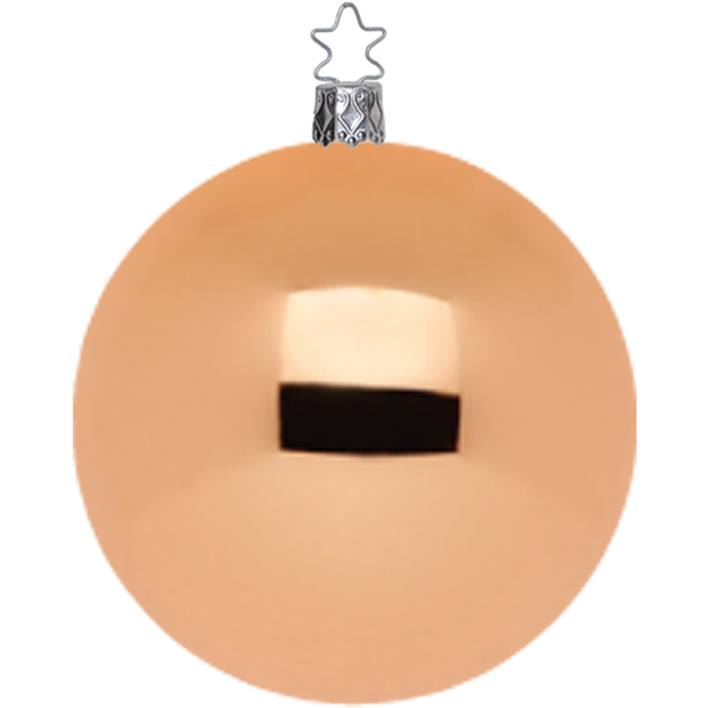 Christbaumkugeln apricot glänzend Ø 8cm - Inge-Glas Christbaumschmuck