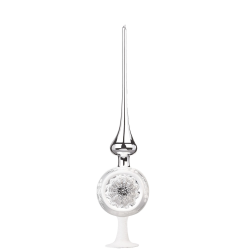 Spitze, Reflexspitze Ø 8cm x 33cm silber glänzend Inge Glas Weihnachtsschmuck