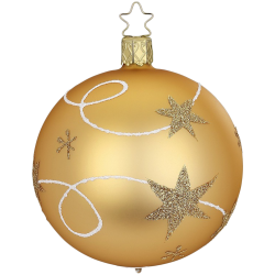 Christbaumkugel Sternenband inkagold matt Ø 8cm Inge-Glas® Christbaumschmuck