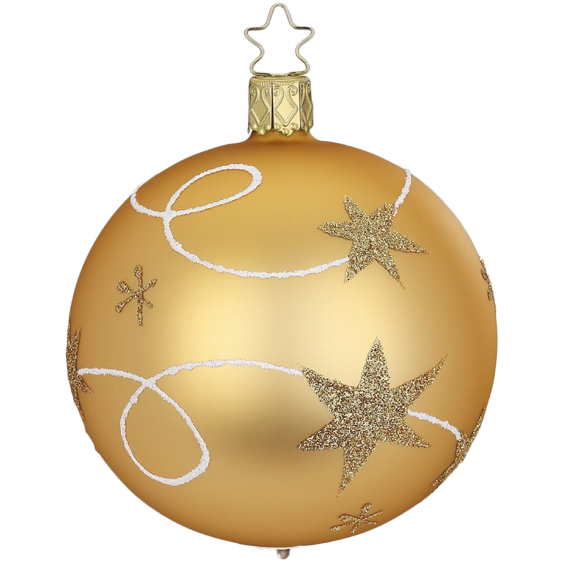 Christbaumkugel Sternenband inkagold matt Ø 8cm Inge-Glas® Christbaumschmuck