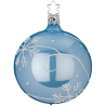 Christbaumkugel Winterzauber azurblau opal Ø 8cm Inge-Glas® Christbaumschmuck